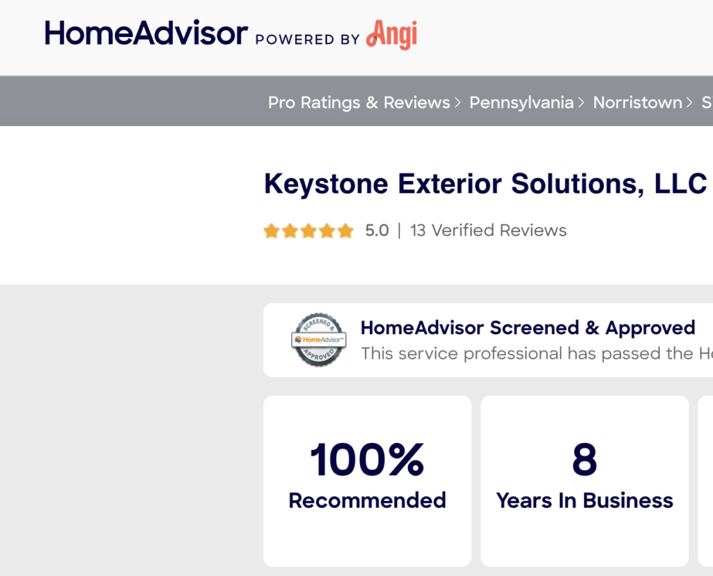 Home Advisor Rating Keystone Exterior Solutions