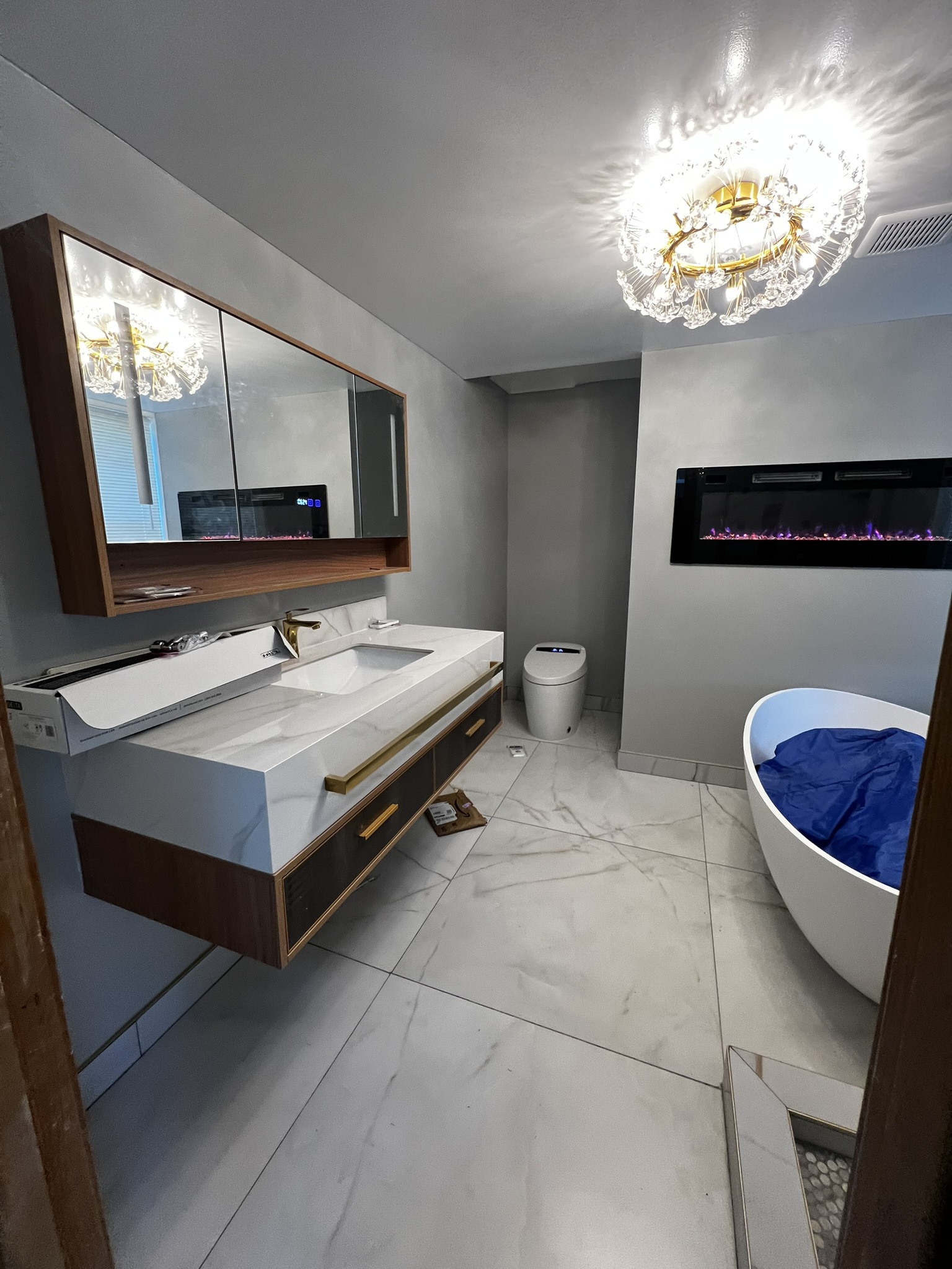 Bathroom vanity and storage upgrade completed by KesRemodel for a real remodeling client