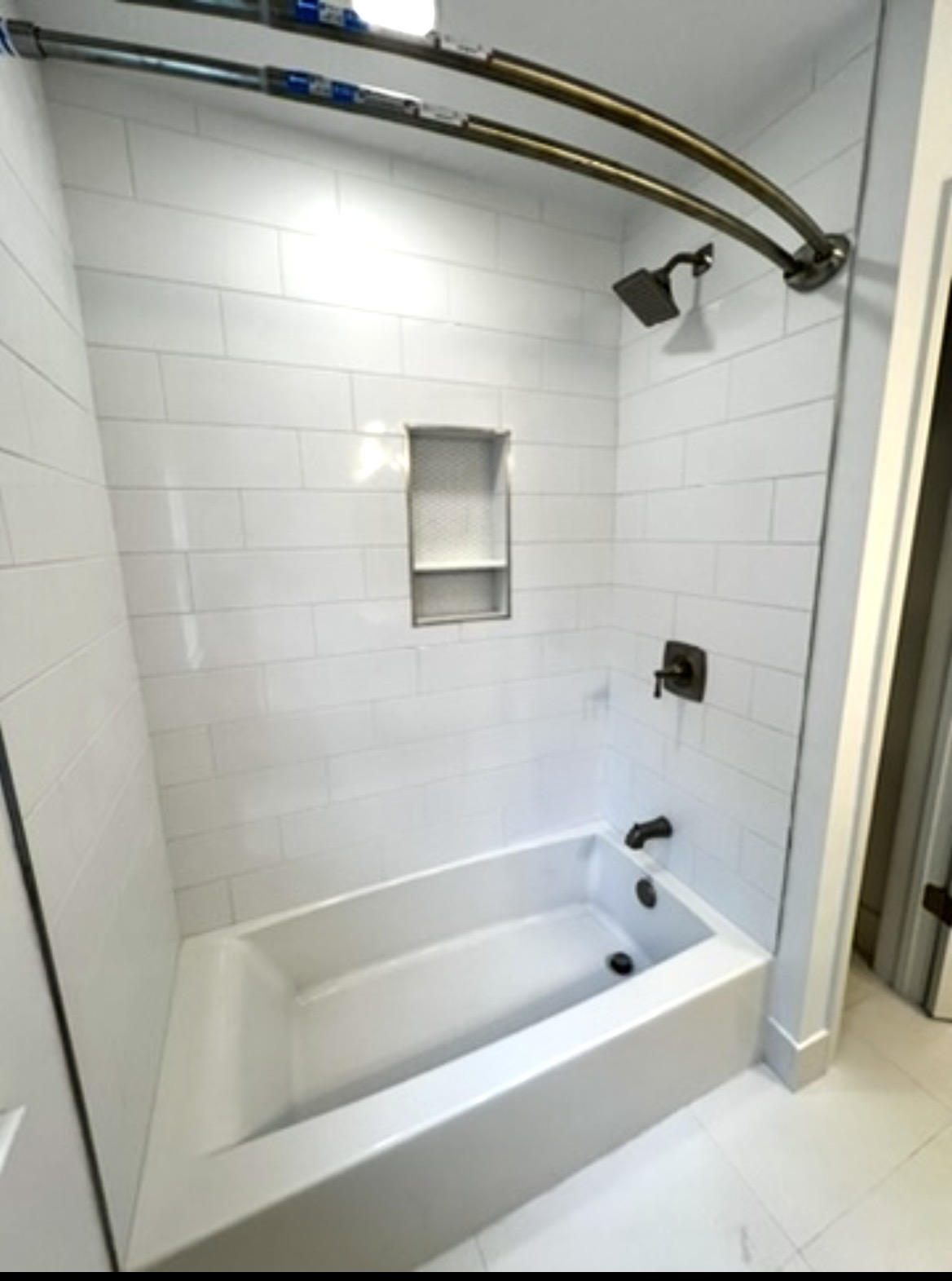 Near-finished bathroom remodeling photo completed by KesRemodel for a real client project